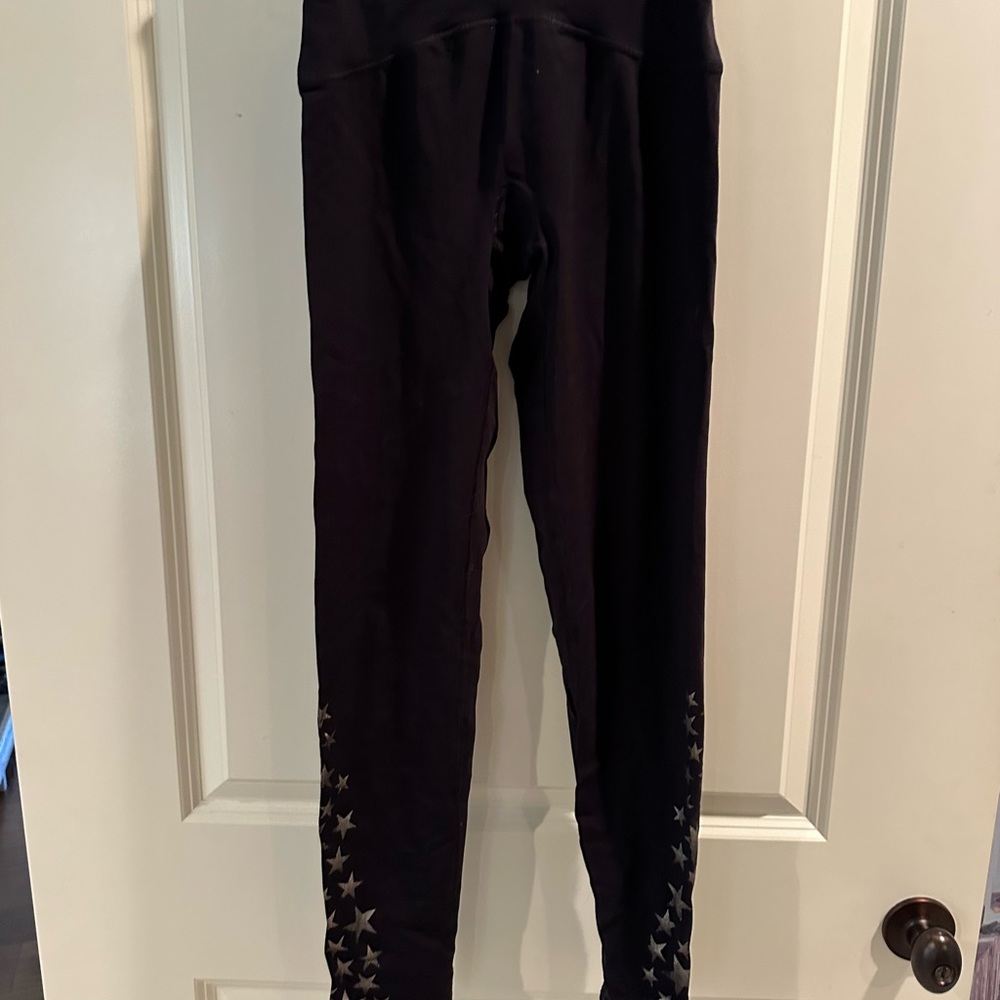 Spanx Black Leggings with Star Pattern